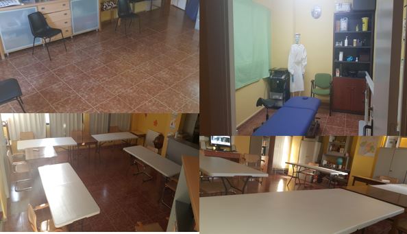 Usuarios de Afal Caratagena entregando el premio en las instalaciones en Santiago de la Ribera.